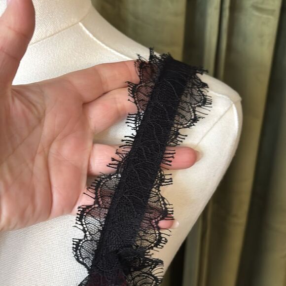 La Ligne 100% silk Elegant Burgundy and Black Lace maxi Dress, US0 - Picture 6 of 14